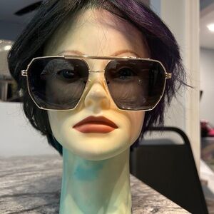 SOJOS Stylish Black LENS and Gold FRAMES Sunglasses with Furla case